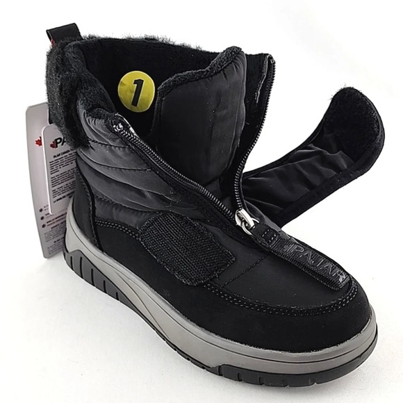 PAJAR Youth Black Winter Waterproof Boots Velcro Insulated Rated -30c Size US 1 - Picture 9 of 15